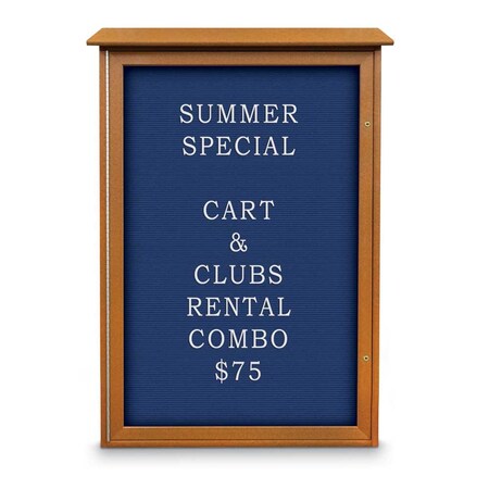 United Visual Products Outdoor Enclosed Combo Board, 72"x36", Gold Frame/Grey & Blue Spruce UVCB7236ODG-GREY-BLSPRU